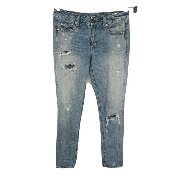 American Eagle Boy Jeans Ripped Destroyed Bleach - Picture 1 of 8